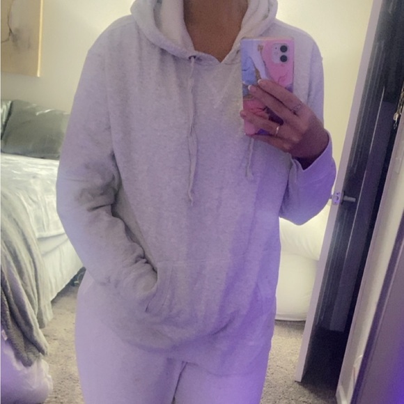 Soft A&F Hoodie Off White Neutral Hoodie - Large - Picture 2 of 4